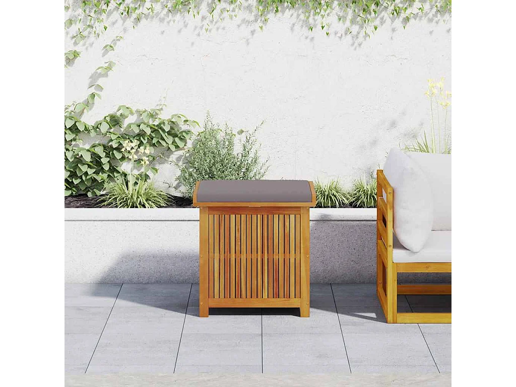 Boîte à coussins d'extérieur 60x50x61 cm bois massif d'acacia