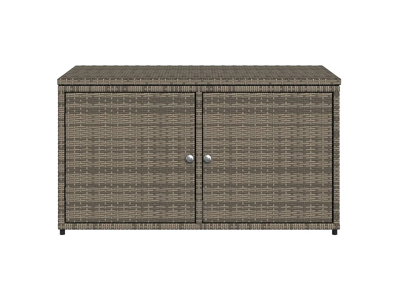 Armario de jardín gris 110x55x60,5 cm resina trenzada