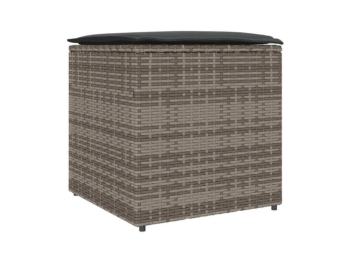 Boîte de Rangement Extérieure Grise et Grise Foncée Rotin Grande