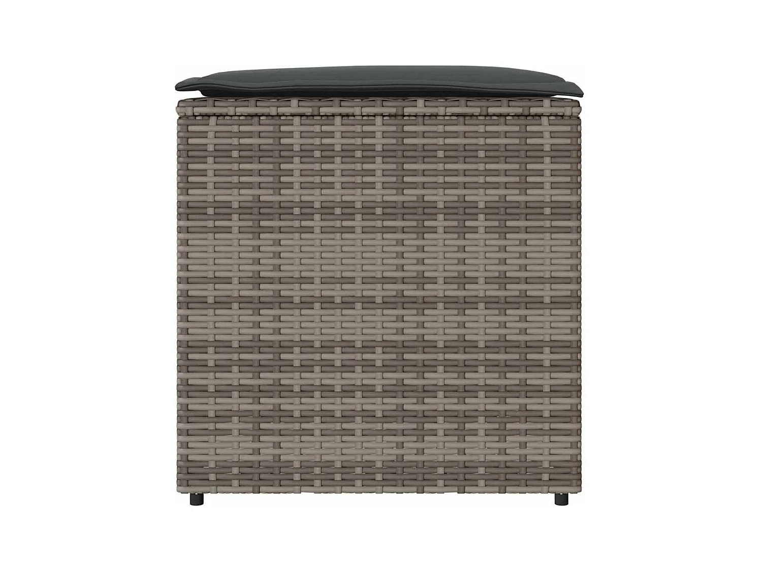 Boîte de Rangement Extérieure Grise et Grise Foncée Rotin Grande