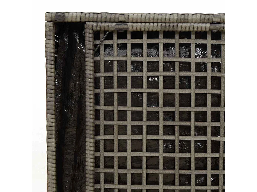 Boîte de Rangement Extérieure Grise et Grise Foncée Rotin Grande