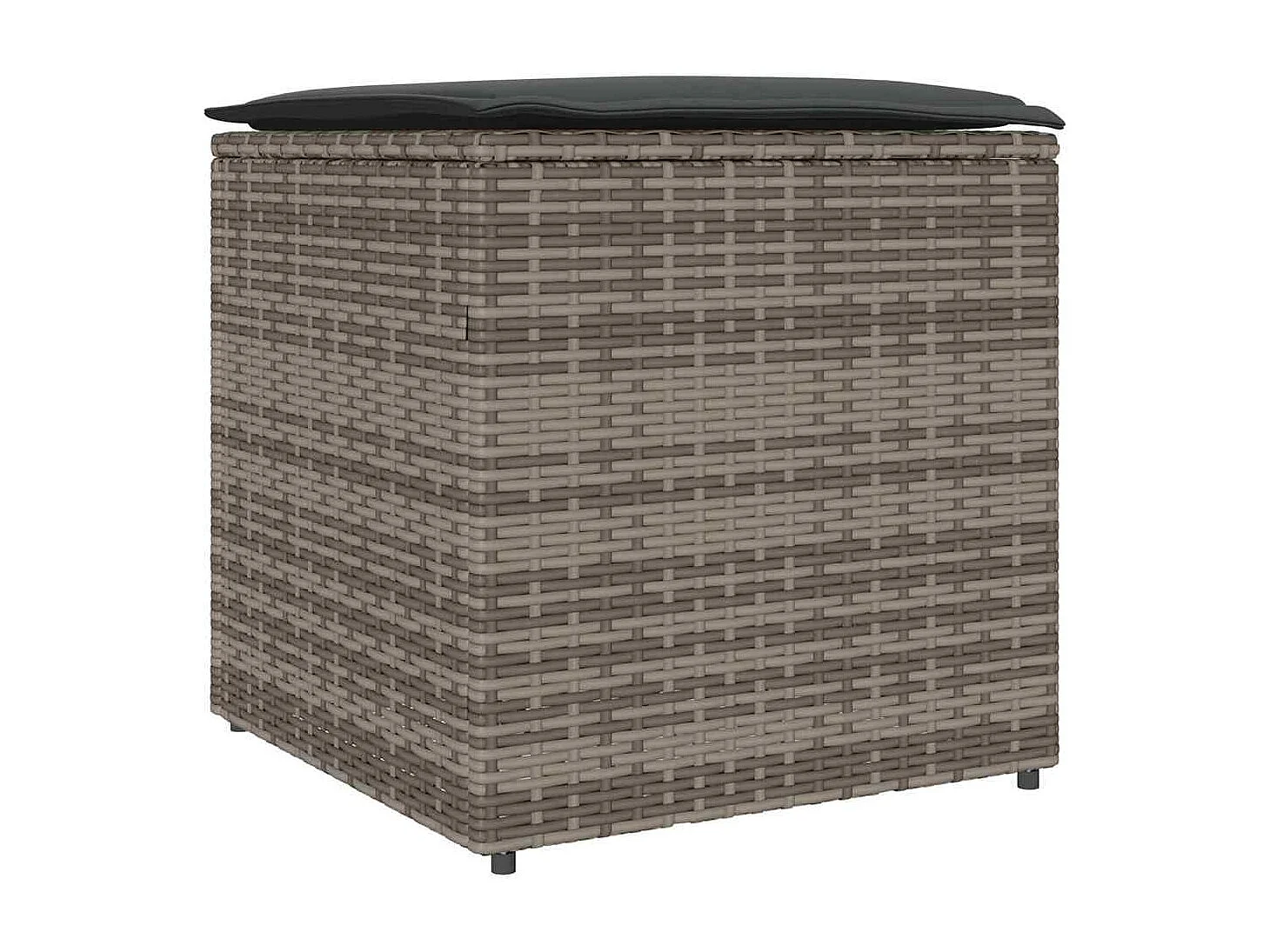 Boîte de Rangement Extérieure Grise et Grise Foncée Rotin Grande