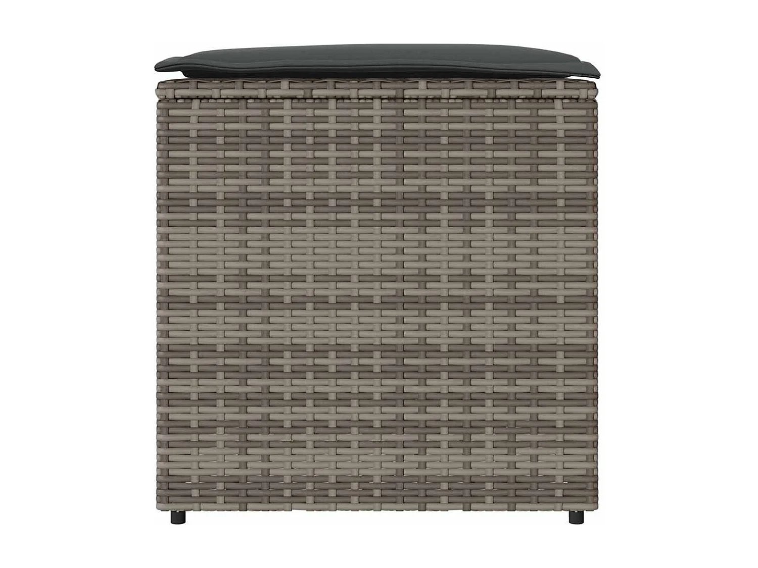 Boîte de Rangement Extérieure Grise et Grise Foncée Rotin Grande