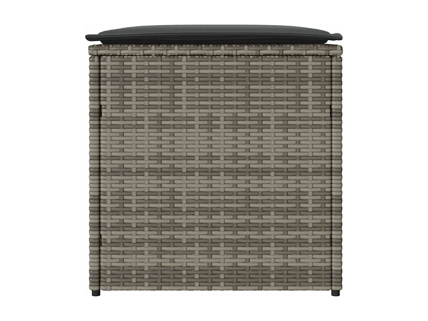 Boîte de Rangement Extérieure Grise et Grise Foncée Rotin Grande