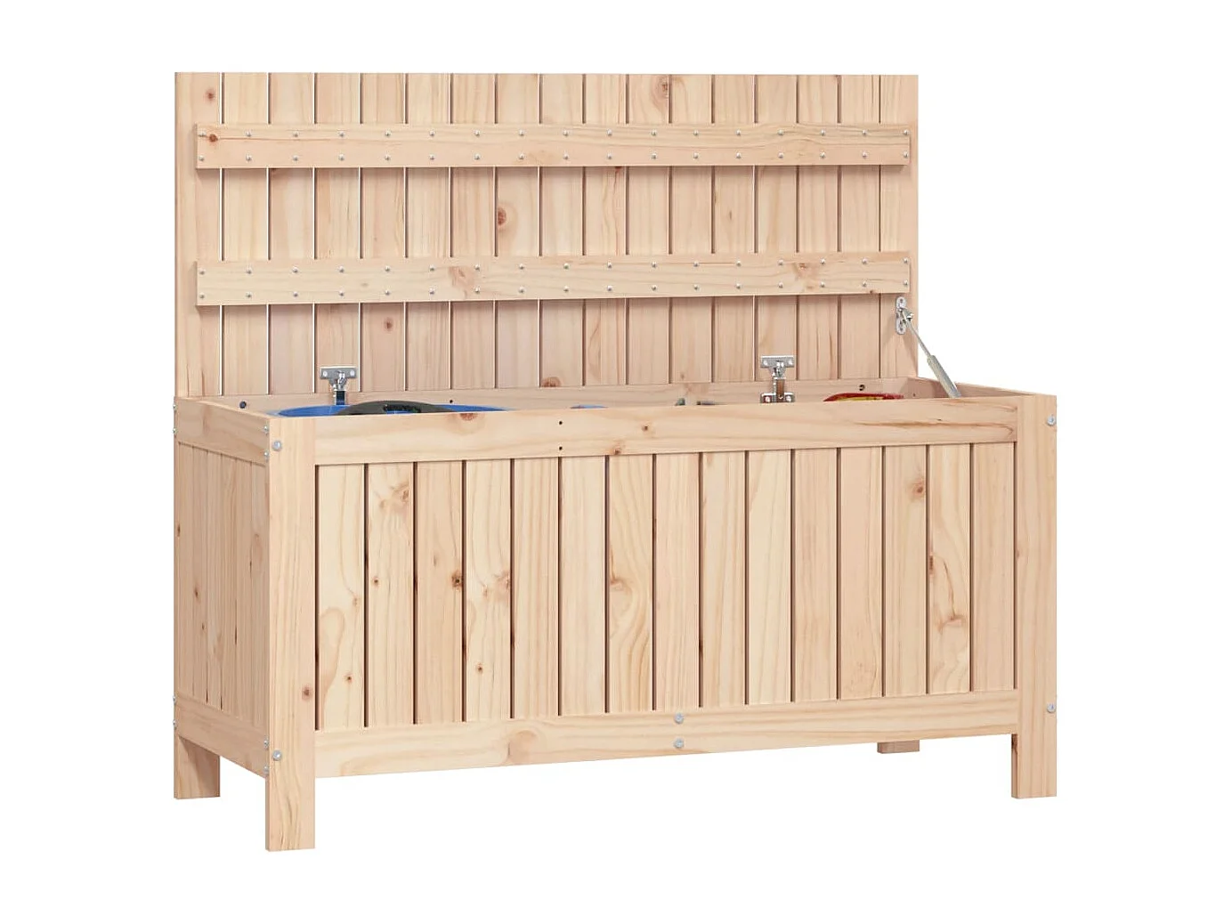 Arcón de jardín 108x42,5x54 cm Madera maciza de pino