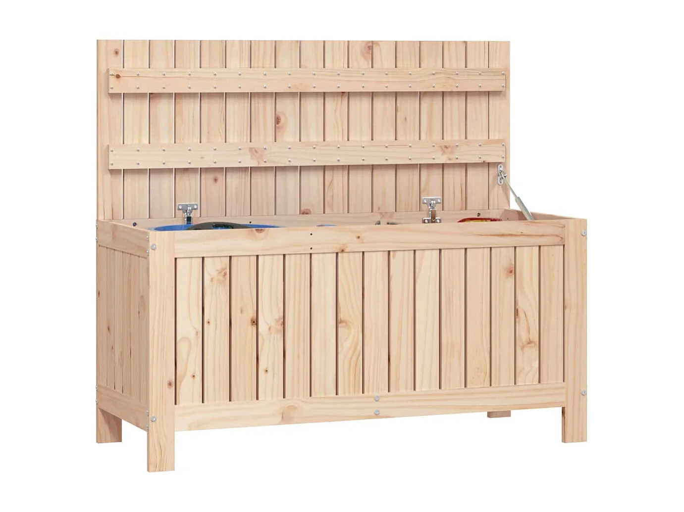 Arcón de jardín 108x42,5x54 cm Madera maciza de pino