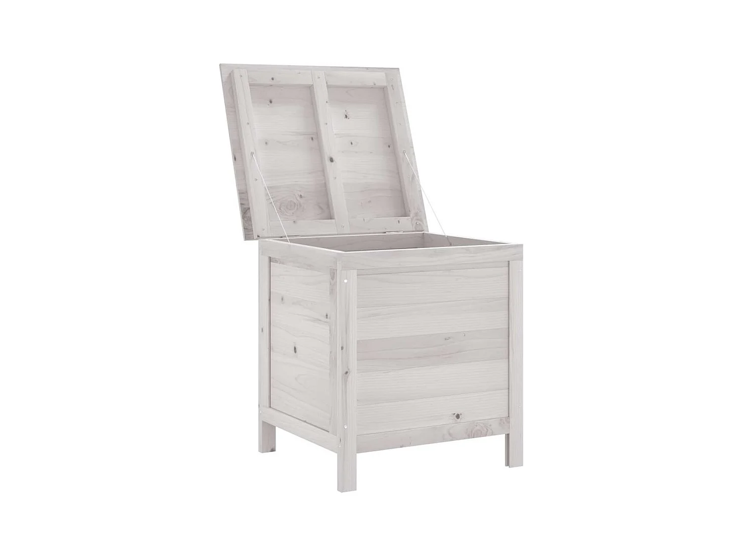 Witte tuinopbergbox van massief dennenhout