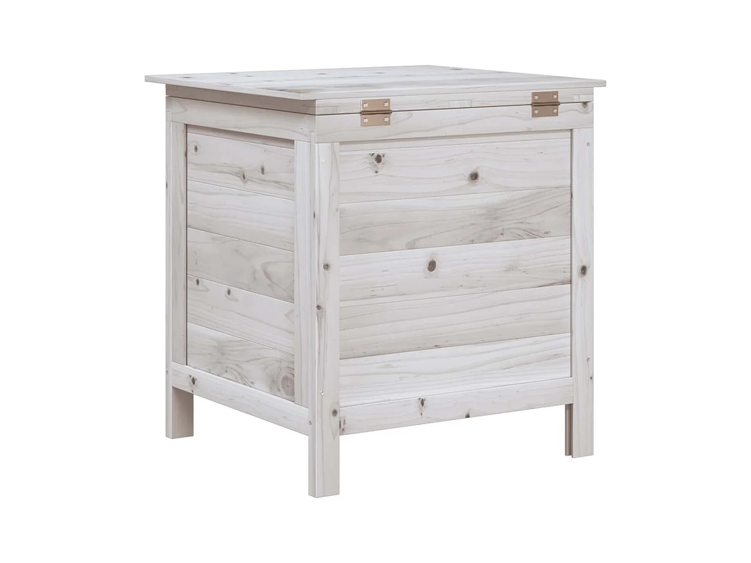 Witte tuinopbergbox van massief dennenhout