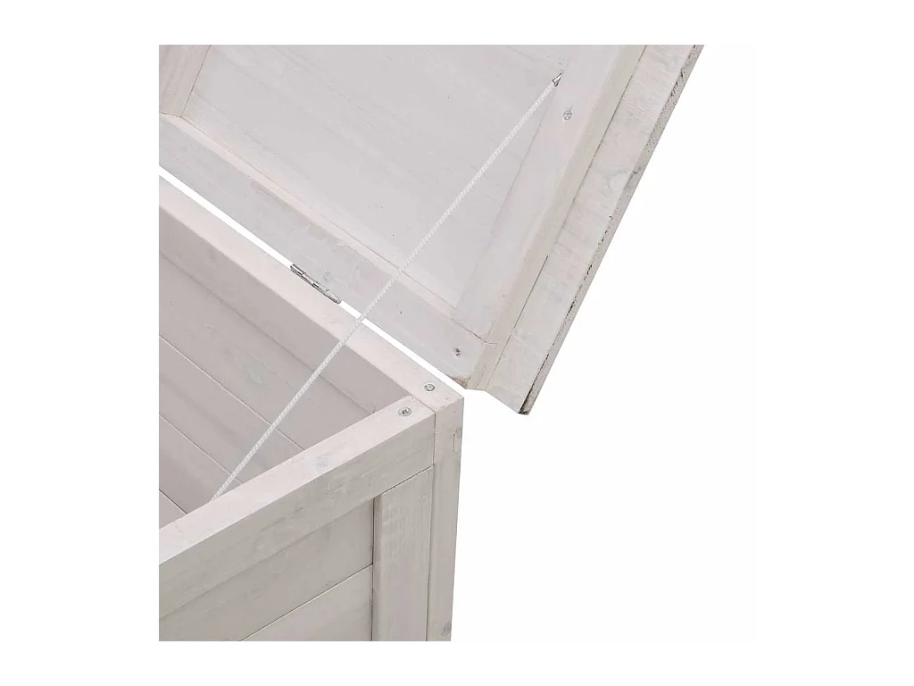 Witte tuinopbergbox van massief dennenhout