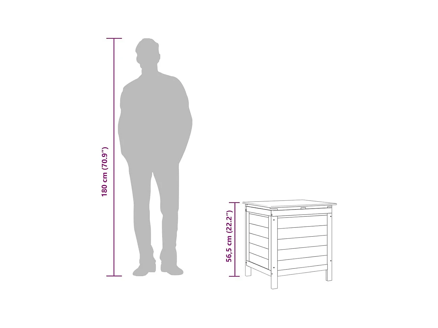 Witte tuinopbergbox van massief dennenhout