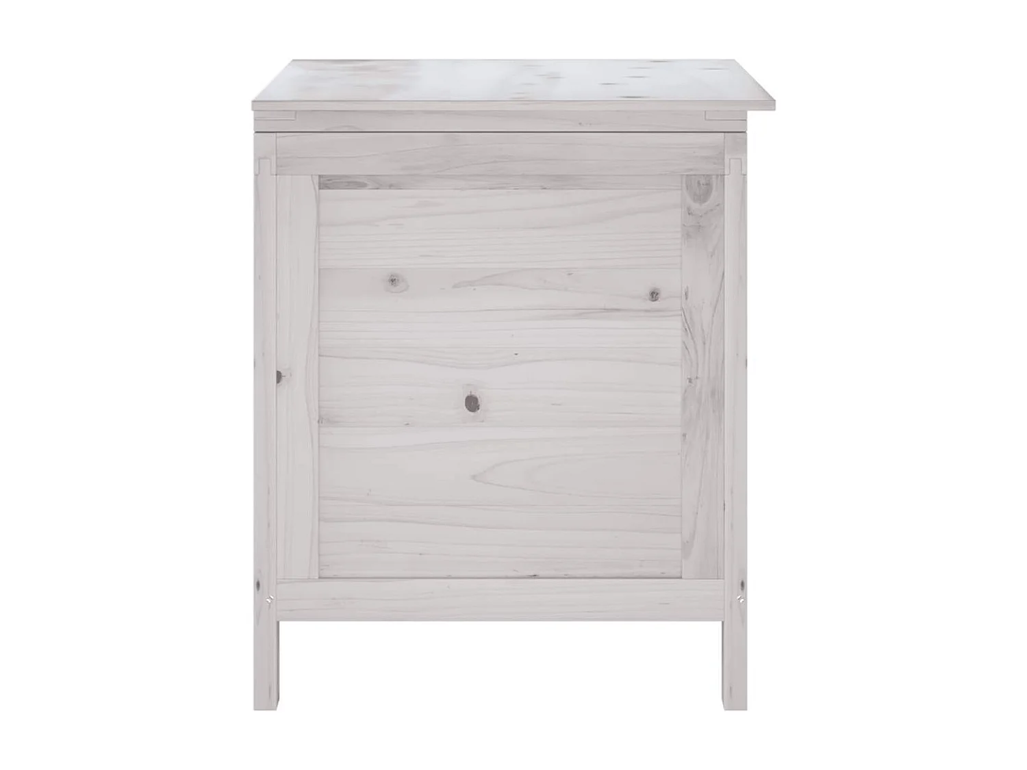 Caja de almacenamiento de jardín blanca de madera maciza de abeto