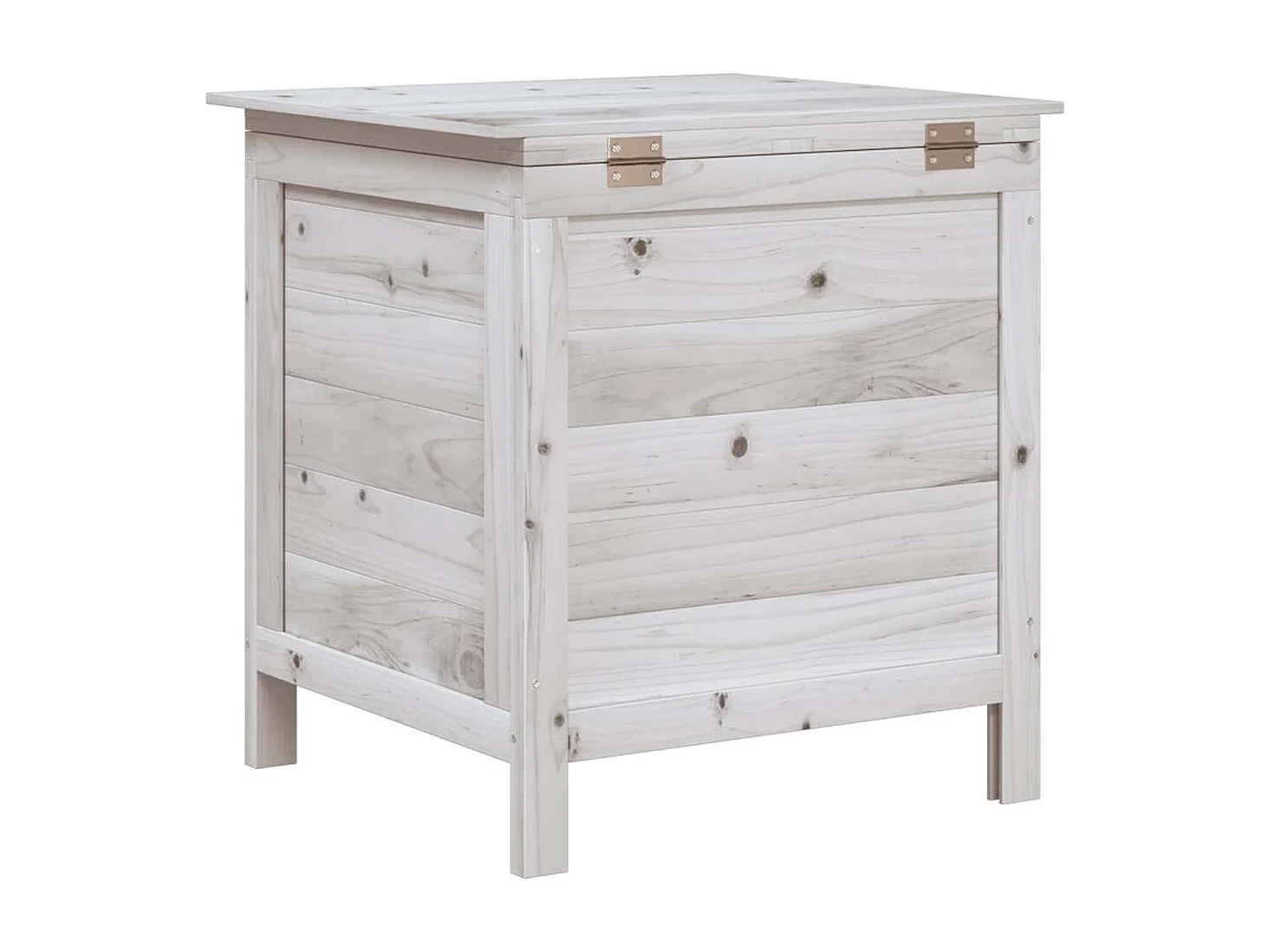 Caja de almacenamiento de jardín blanca de madera maciza de abeto