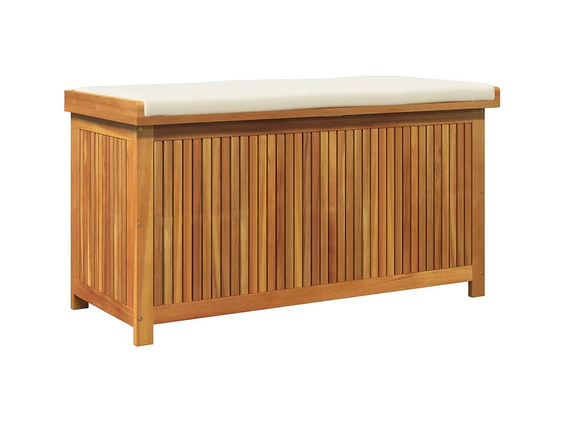 Boîte à coussins d'extérieur 113x50x60,5cm bois massif d'acacia