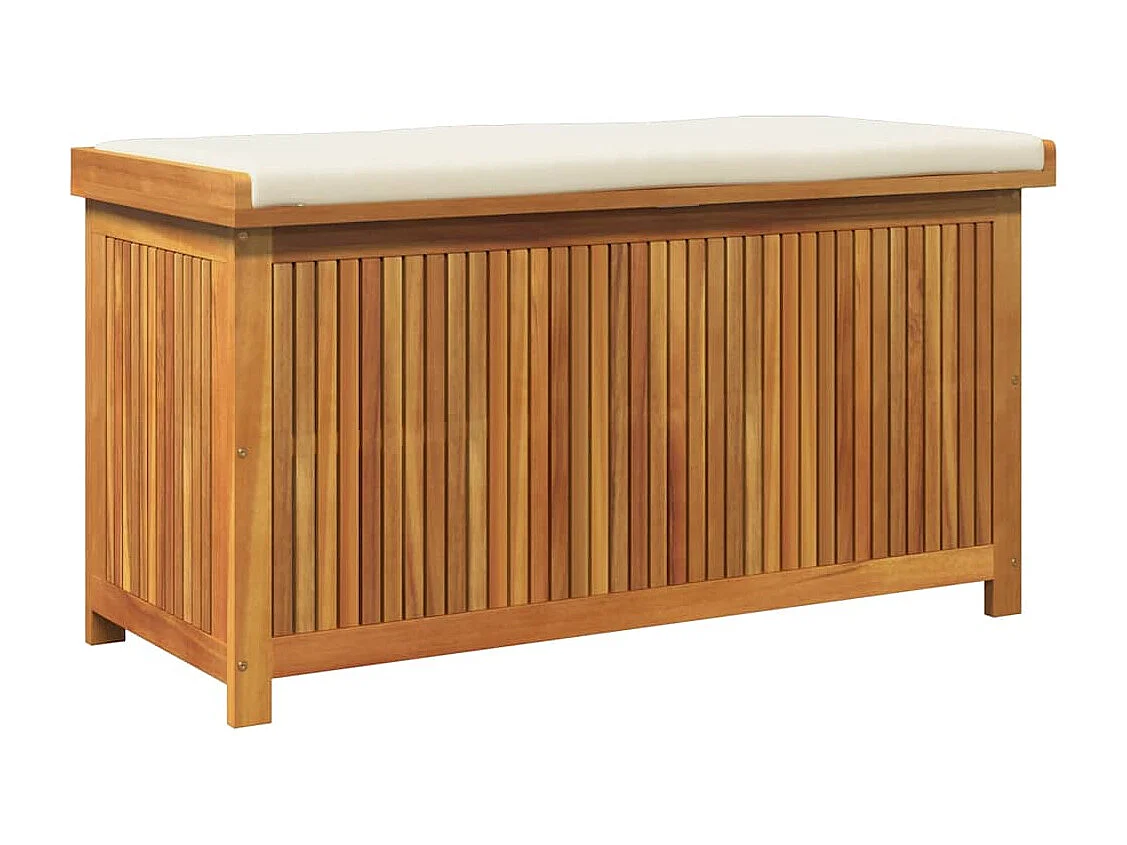 Boîte à coussins d'extérieur 113x50x60,5cm bois massif d'acacia