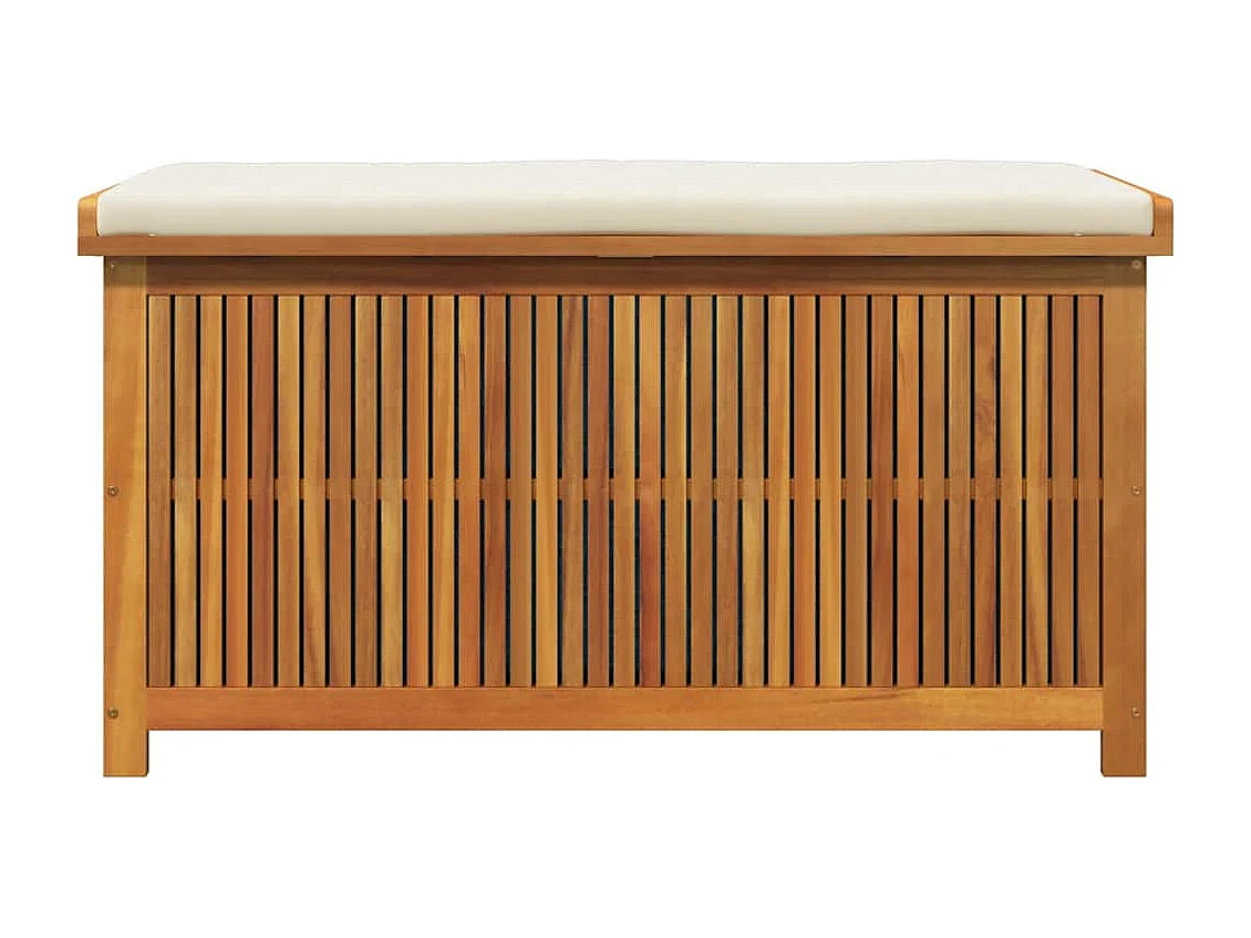Boîte à coussins d'extérieur 113x50x60,5cm bois massif d'acacia