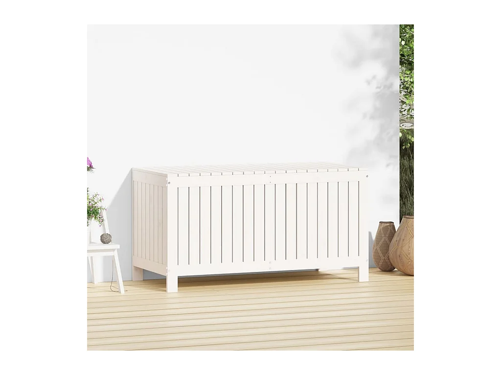 Tuinopbergbox Wit 121x55x64 cm Dennenhout