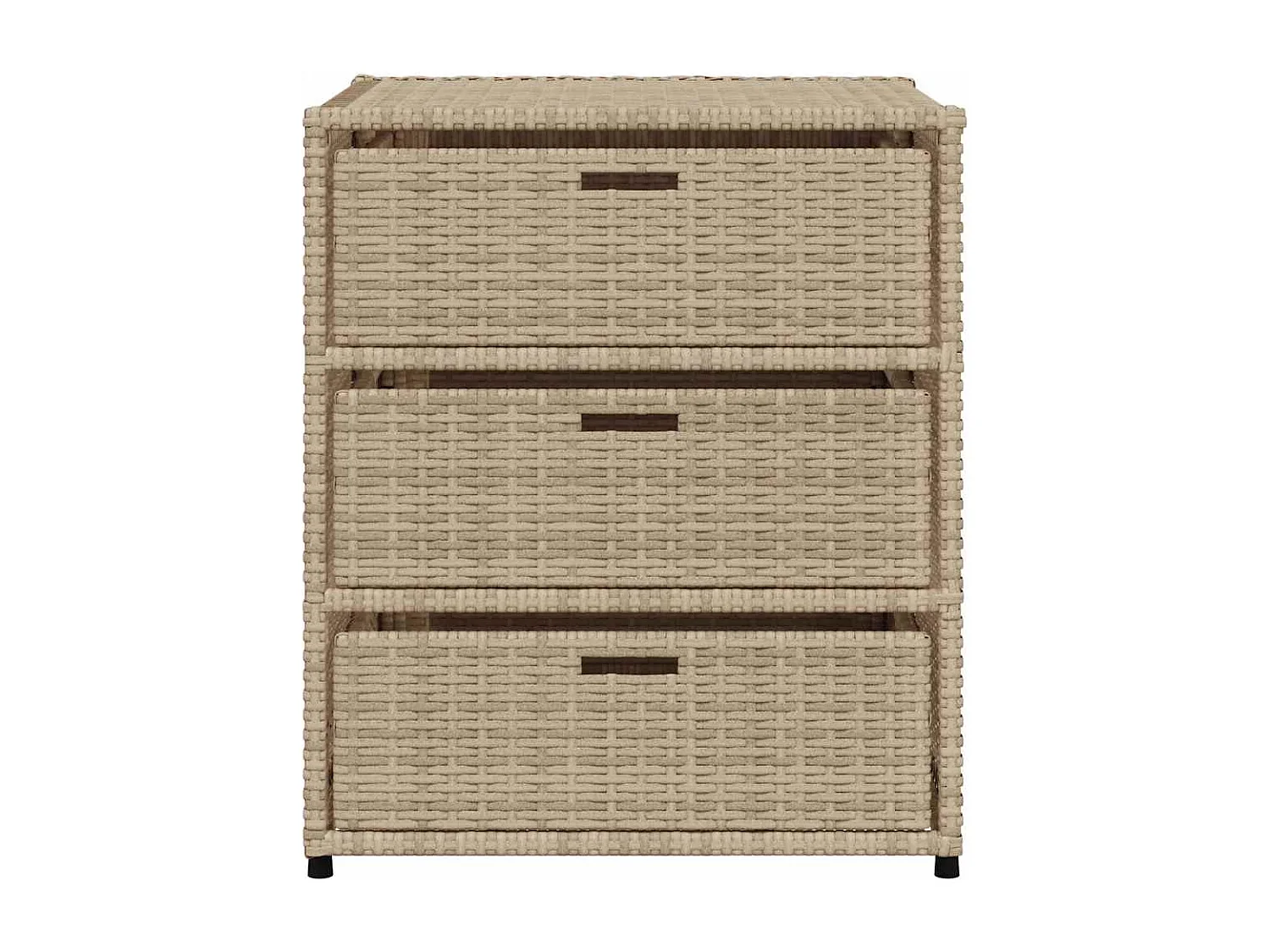 Mueble de jardín beige 55x59x69 cm resina trenzada