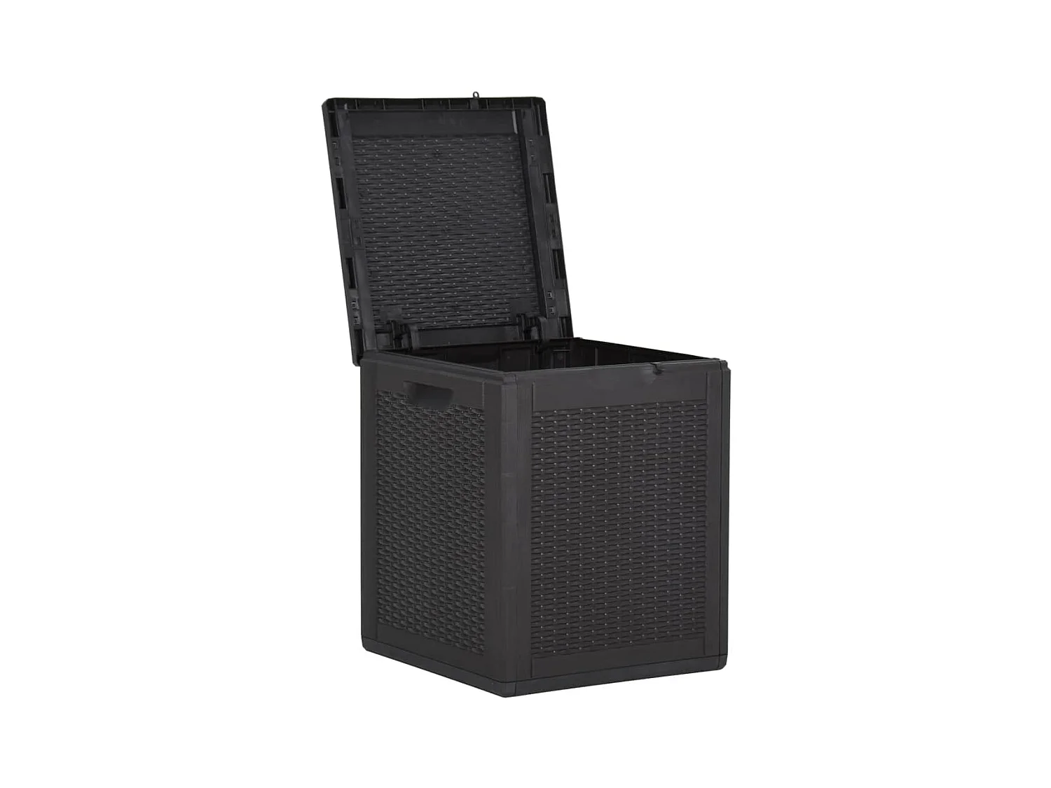 Caja de almacenamiento de jardín 90 L Ratán PP negro