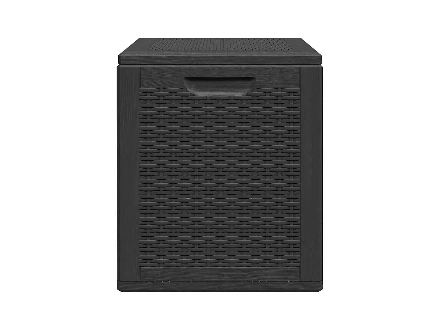 Caja de almacenamiento de jardín 90 L Ratán PP negro