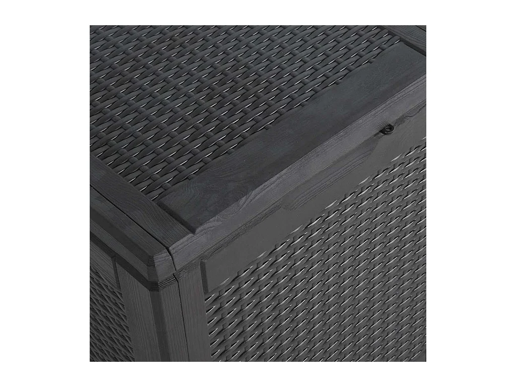 Caja de almacenamiento de jardín 90 L Ratán PP negro