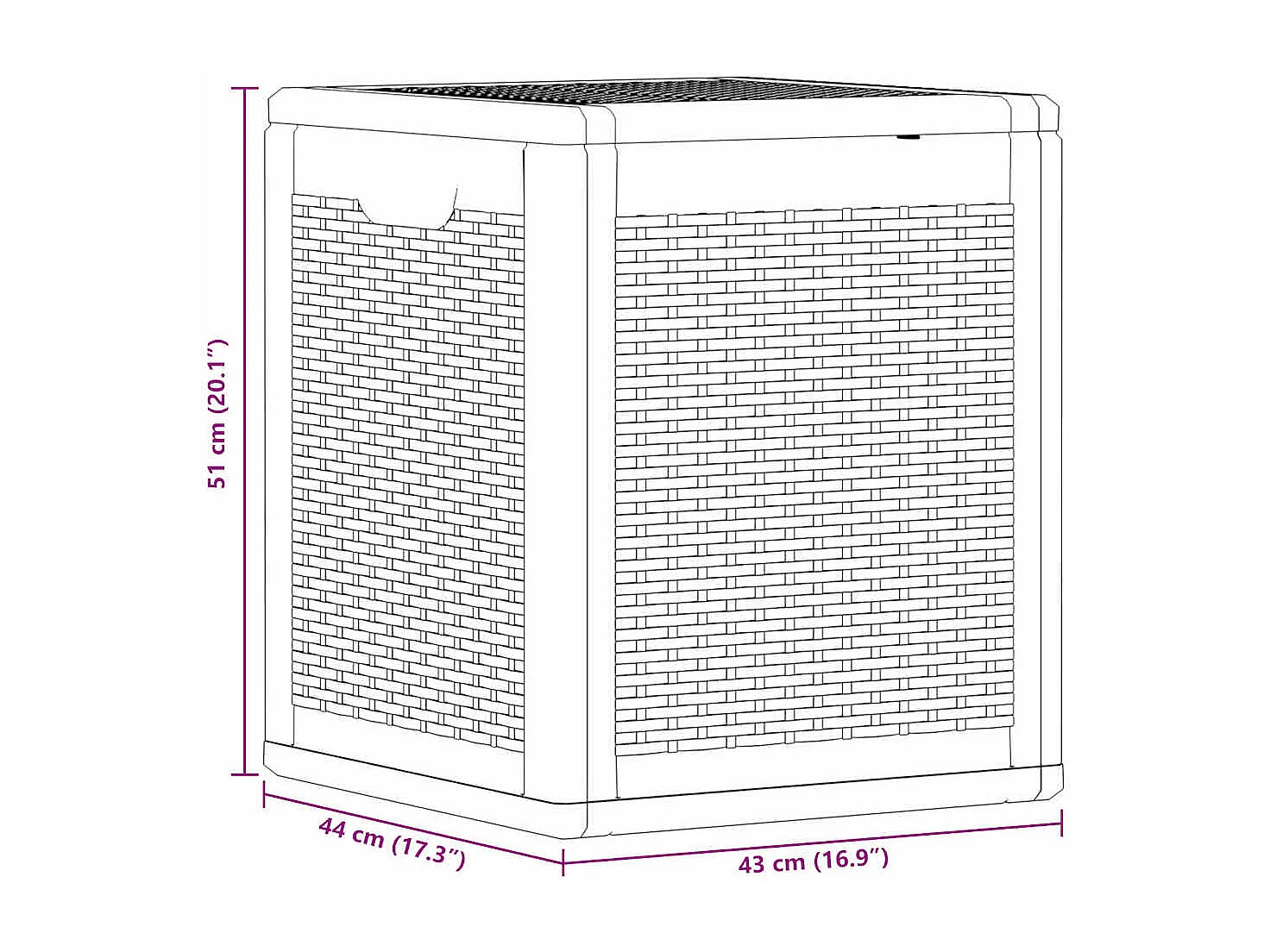 Caja de almacenamiento de jardín 90 L Ratán PP negro