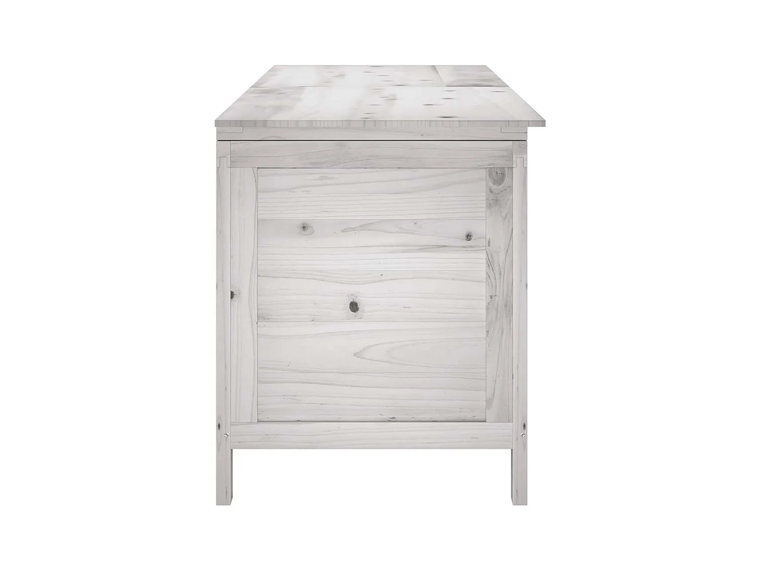 Witte tuinopbergbox 150x50x56,5cm massief dennenhout