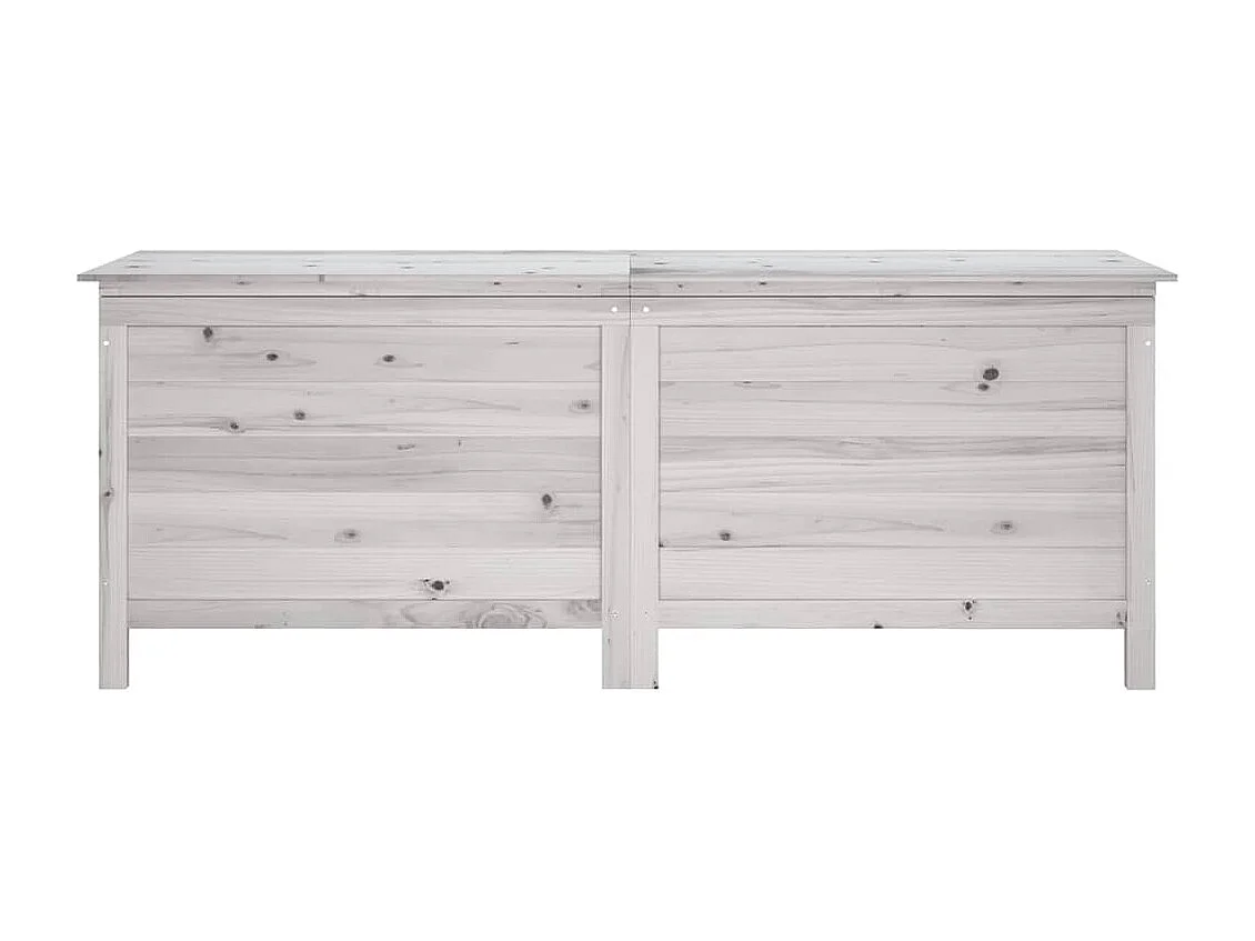 Caja de almacenamiento de jardín blanca 150x50x56,5cm madera maciza de abeto