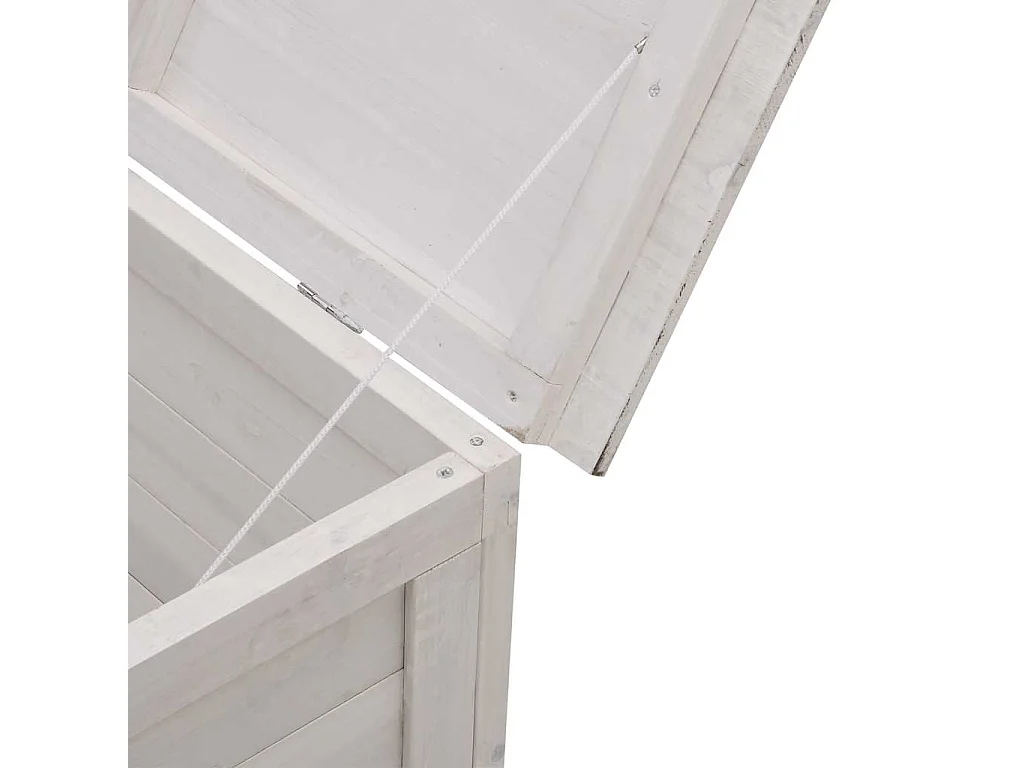 Caja de almacenamiento de jardín blanca 150x50x56,5cm madera maciza de abeto