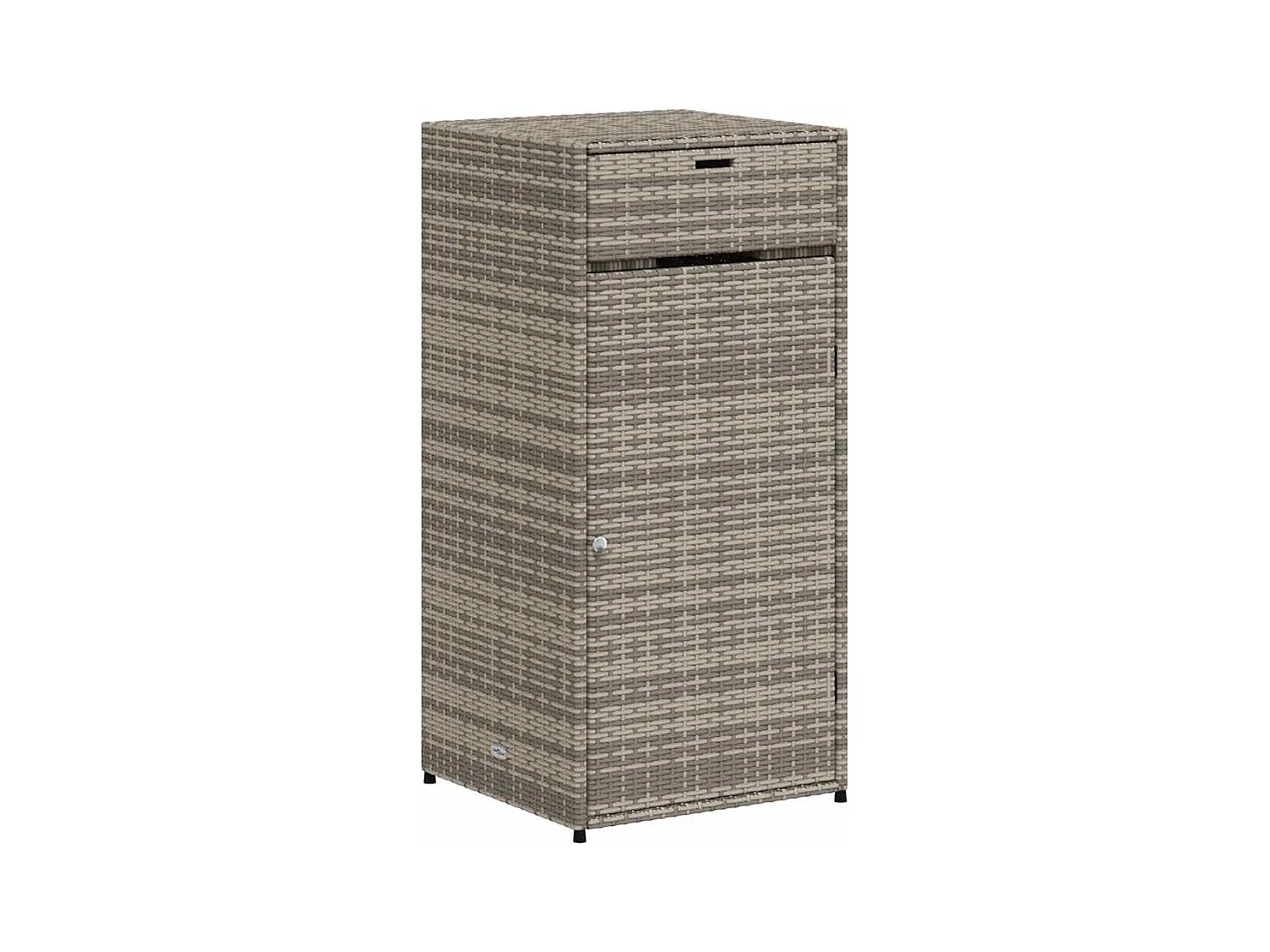 Armario de jardín gris 55x55x111 cm resina trenzada