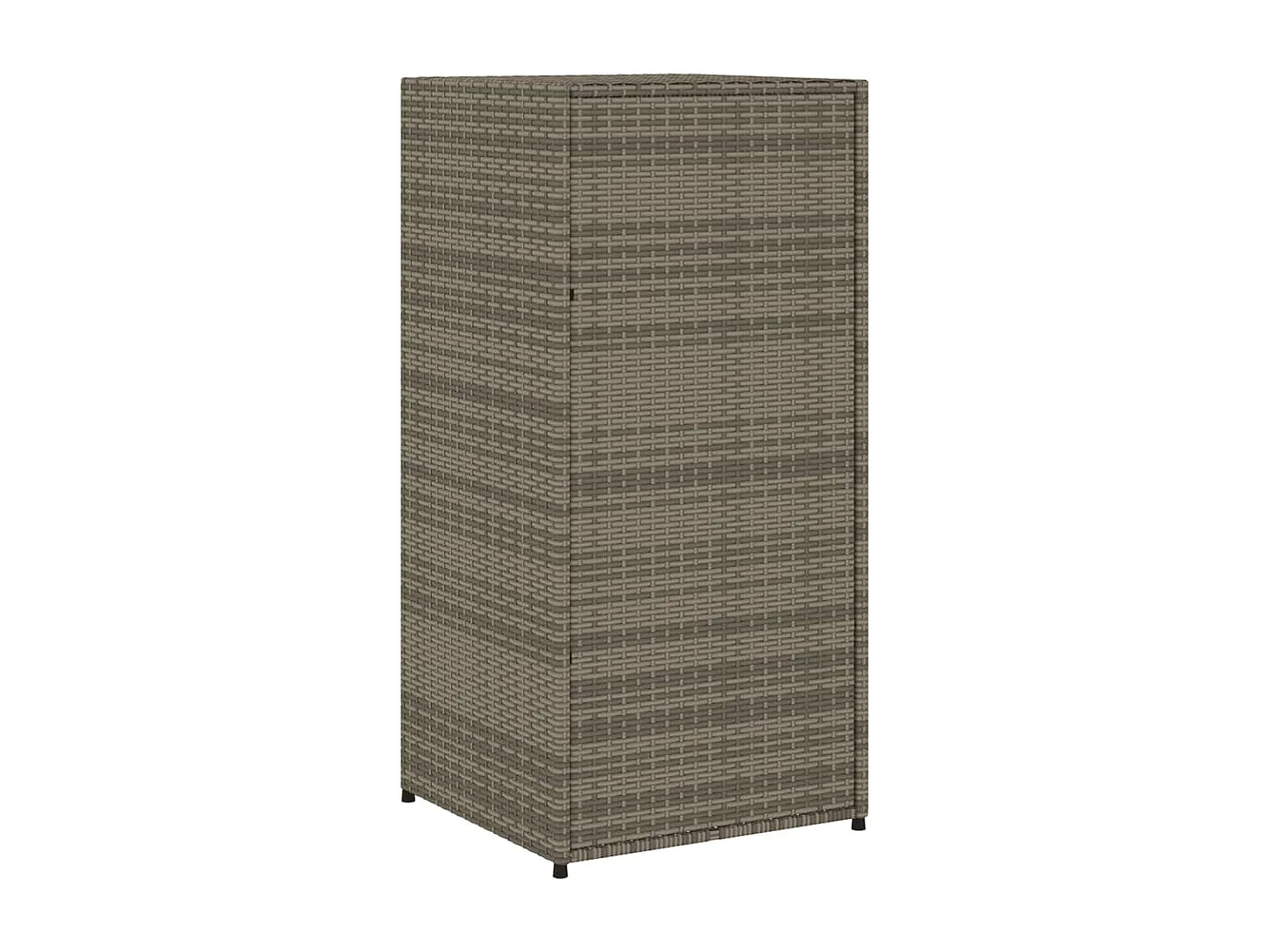 Armario de jardín gris 55x55x111 cm resina trenzada