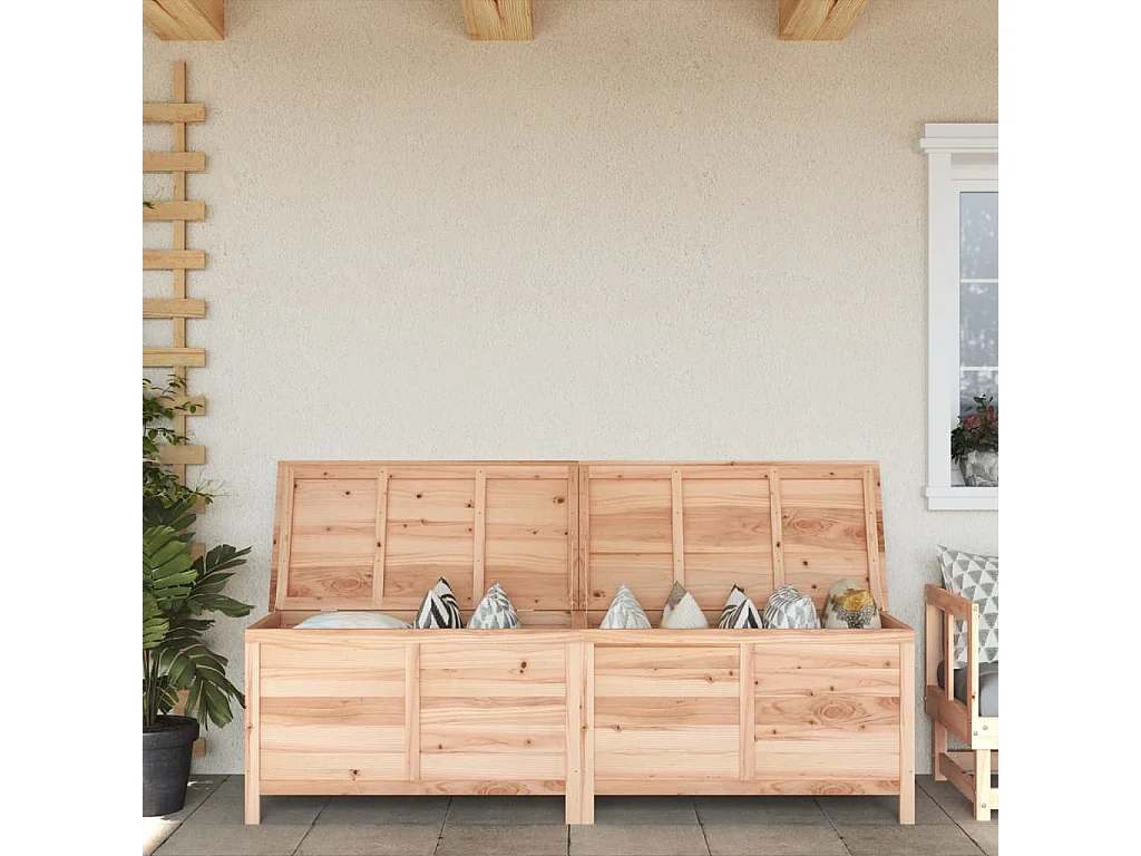 Caja de almacenamiento para jardín 198,5x50x56,5 cm madera maciza de abeto