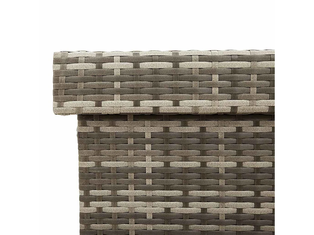 Boîte de rangement de jardin et roues gris résine tressée