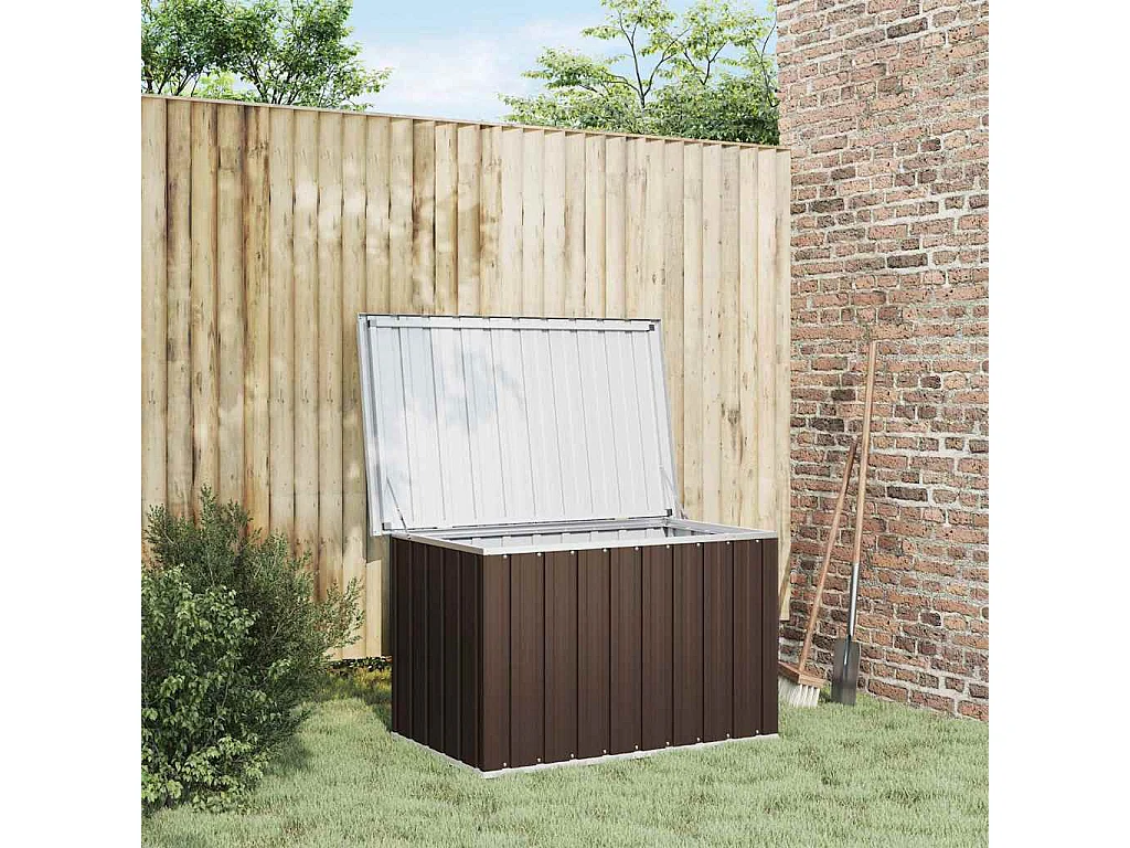 Caja de almacenamiento de jardín Marrón 109x67x65 cm