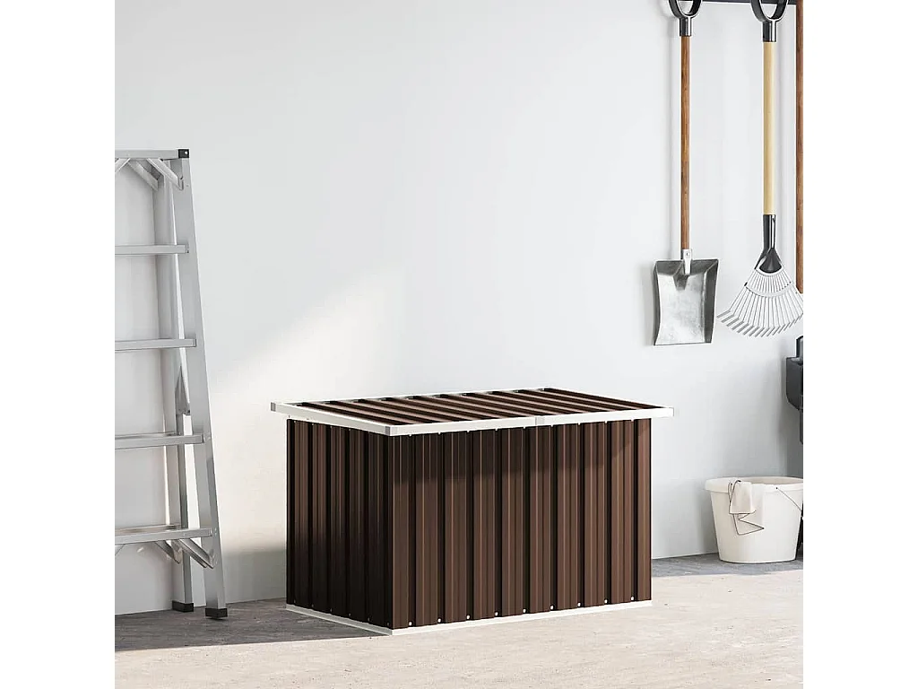 Caja de almacenamiento de jardín Marrón 109x67x65 cm