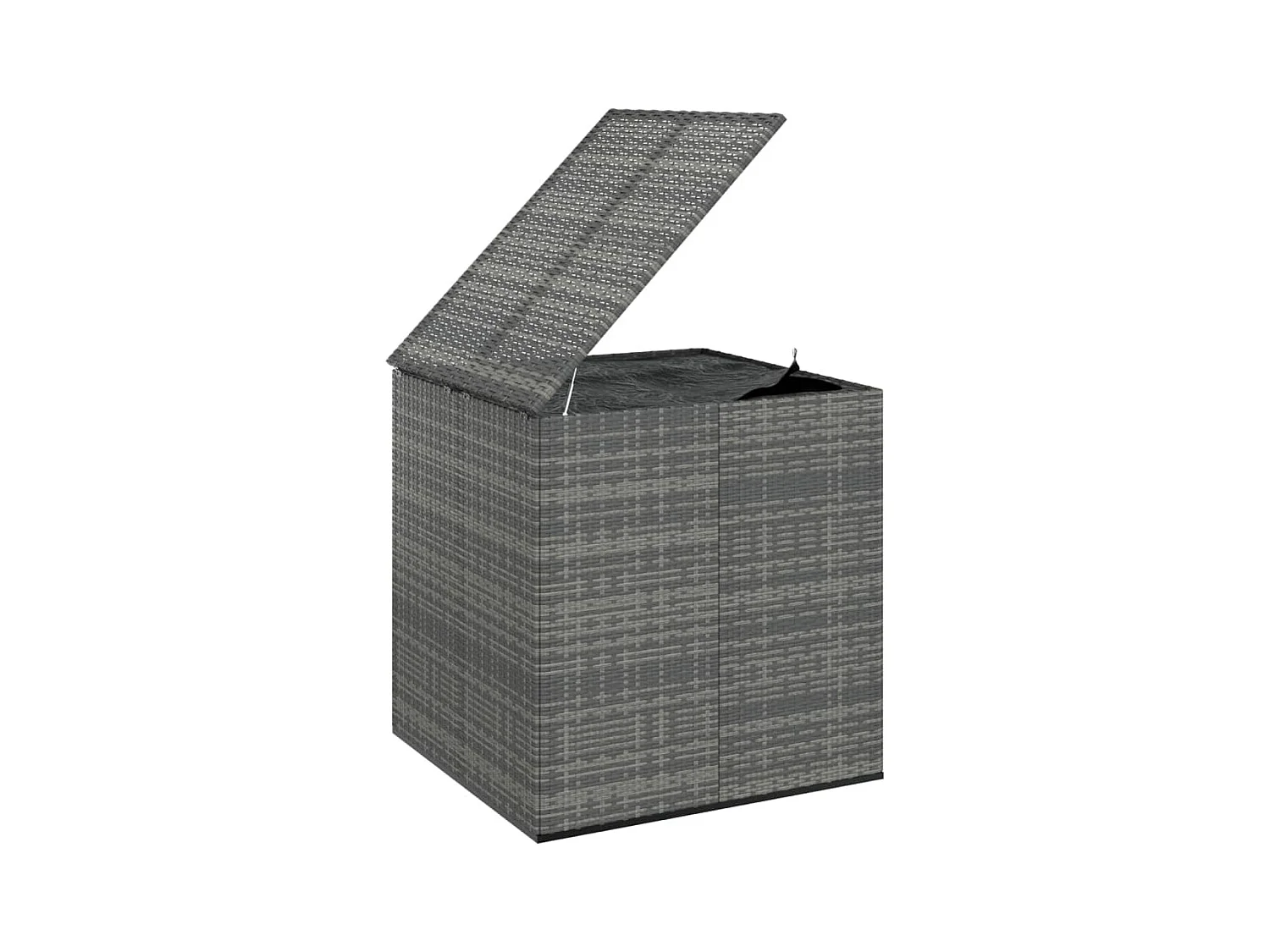 Caja de cojines para jardín Resina mimbre 100x97,5x104 cm Gris