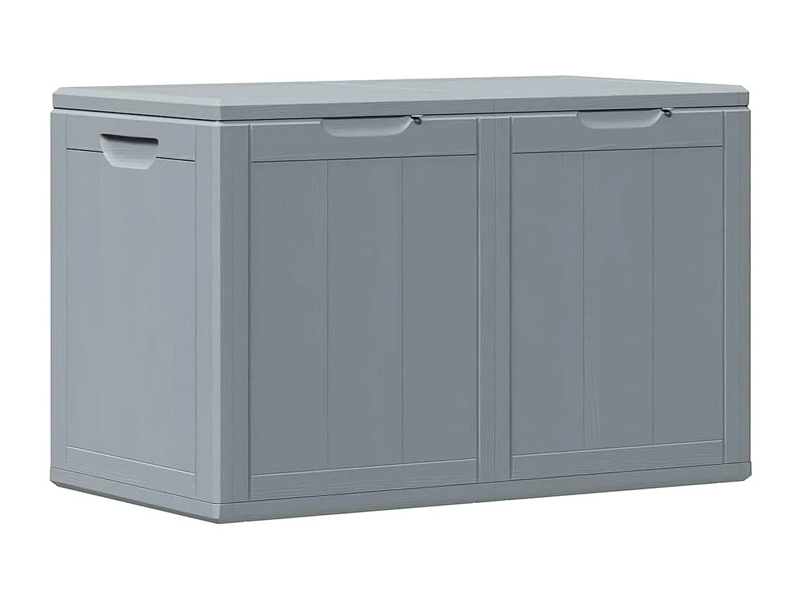 Arcón de jardín 180 L Gris PP aspecto madera