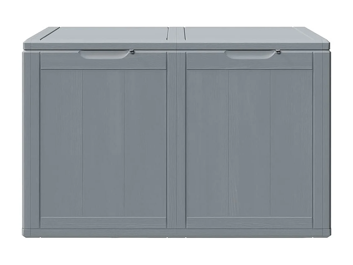 Arcón de jardín 180 L Gris PP aspecto madera