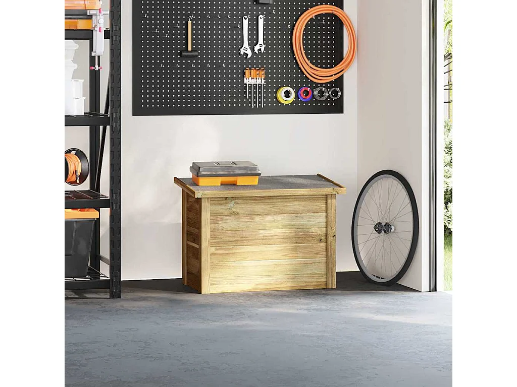 Baúl de almacenaje 44x80x57 cm en madera impregnada de pino