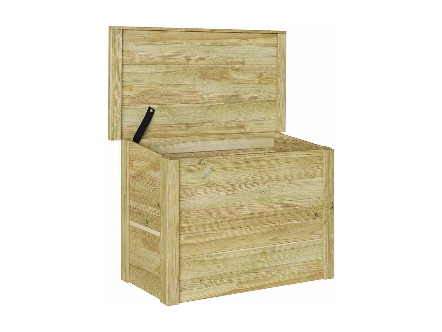 Baúl de almacenaje 44x80x57 cm en madera impregnada de pino