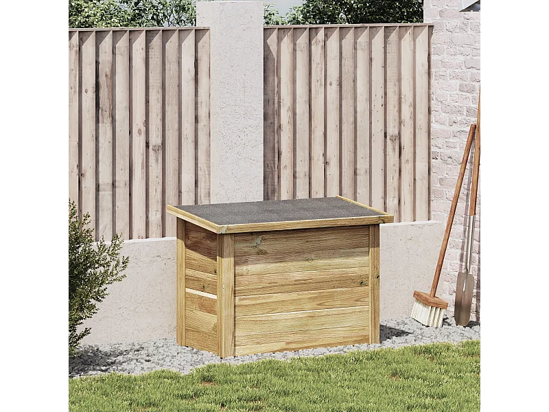 Baúl de almacenaje 44x80x57 cm en madera impregnada de pino