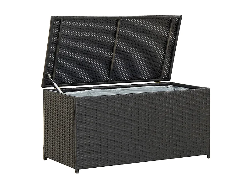 Tuinopbergbox van geweven hars 100x50x50 cm zwart