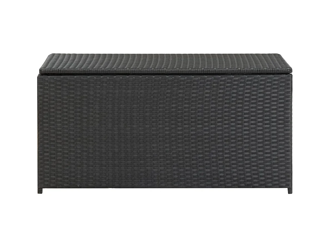 Tuinopbergbox van geweven hars 100x50x50 cm zwart