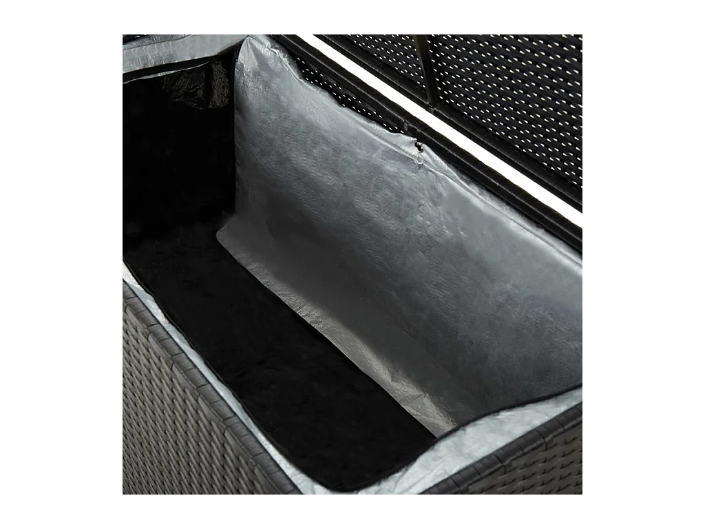 Tuinopbergbox van geweven hars 100x50x50 cm zwart