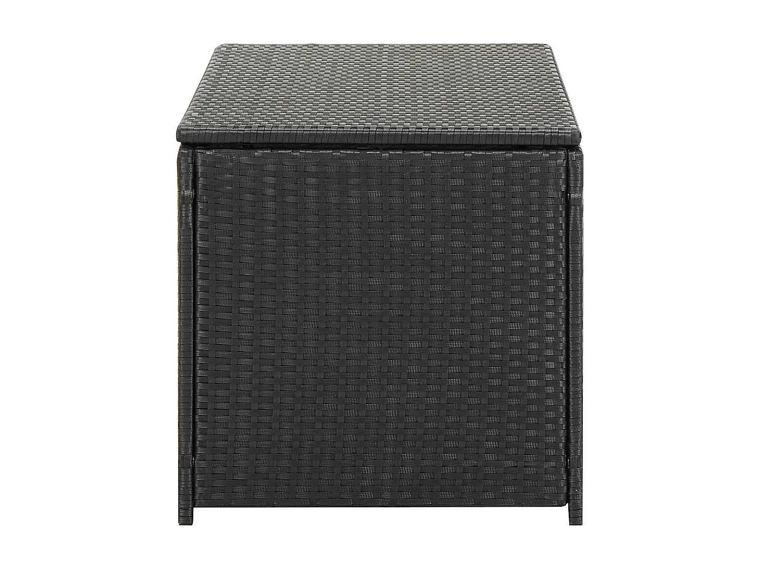 Caja de almacenamiento para jardín de resina tejida 100x50x50 cm negra