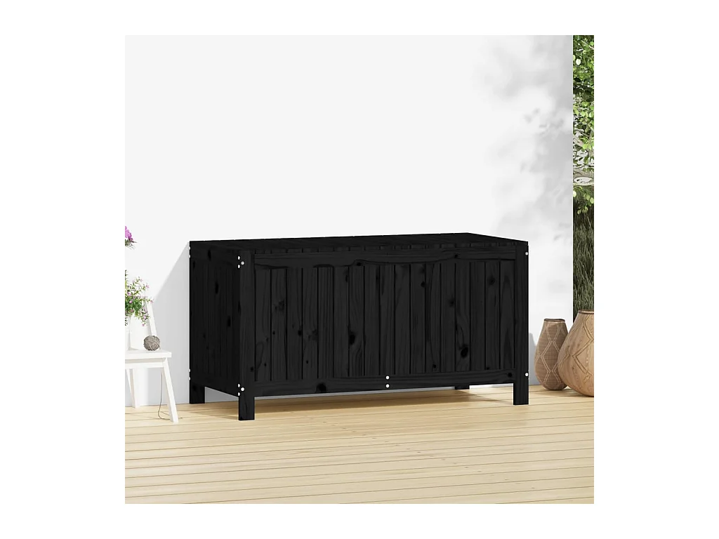 Tuinopbergbox Zwart 121x55x64 cm Massief grenenhout