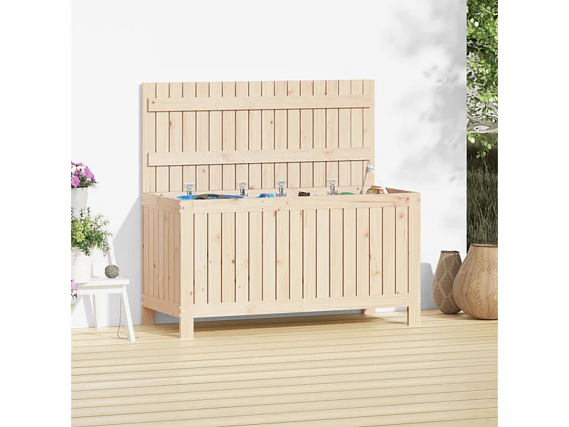 Cassapanca da giardino 115x49x60 cm Legno massello di pino