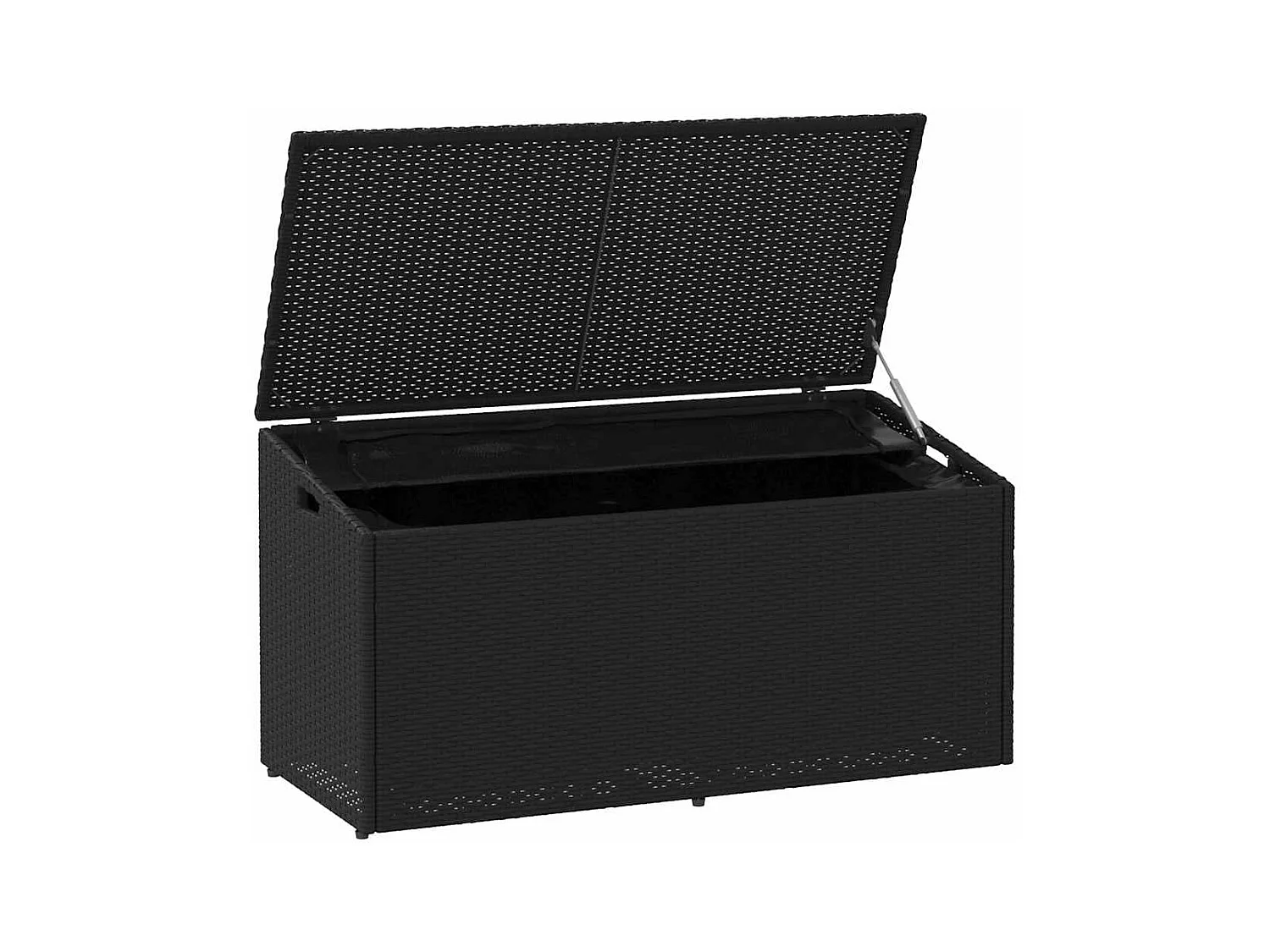 Boîte de rangement de jardin noir 110x50x58 cm résine tressée