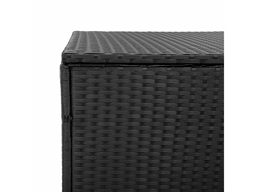 Boîte de rangement de jardin noir 110x50x58 cm résine tressée