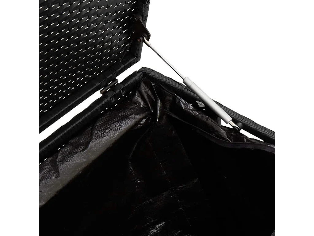 Boîte de rangement de jardin noir 110x50x58 cm résine tressée