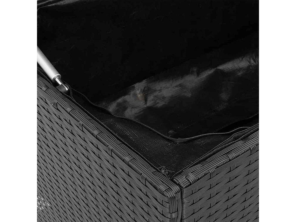 Boîte de rangement de jardin noir 110x50x58 cm résine tressée